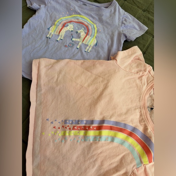 Lot of 2 Gap girls’ rainbow tees, pink & purple, GUC, 3 years - Picture 3 of 5